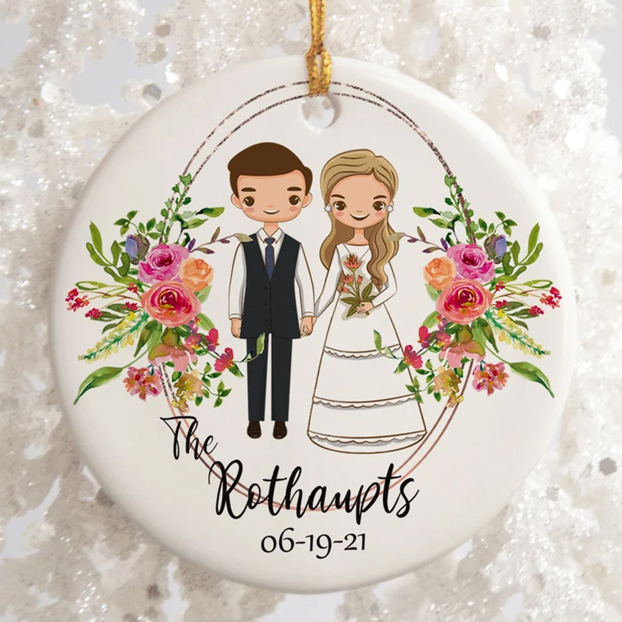 Personalized Wedding Ornament Keepsake Gift Wedding Christmas Ornament Wedding Keepsake